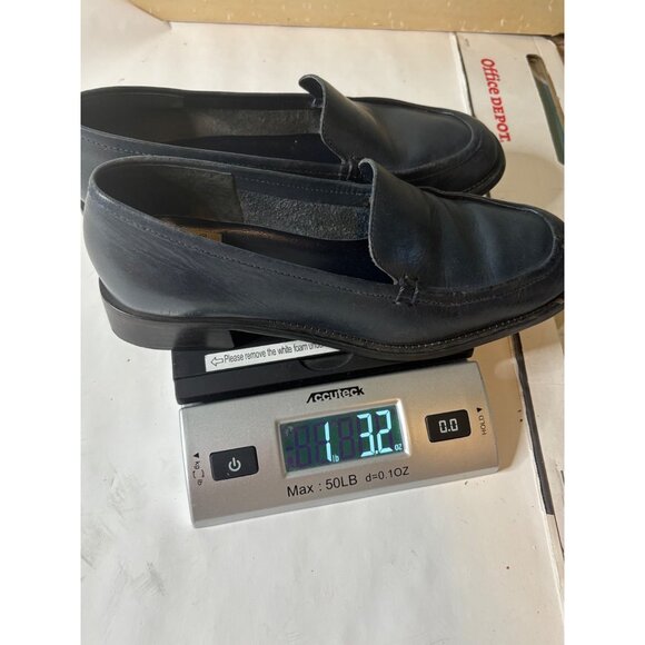 Bruno Valenti Navy Leather Womens Loafers 6M Genuine Leather Slip-On Dress Shoes - Picture 8 of 8